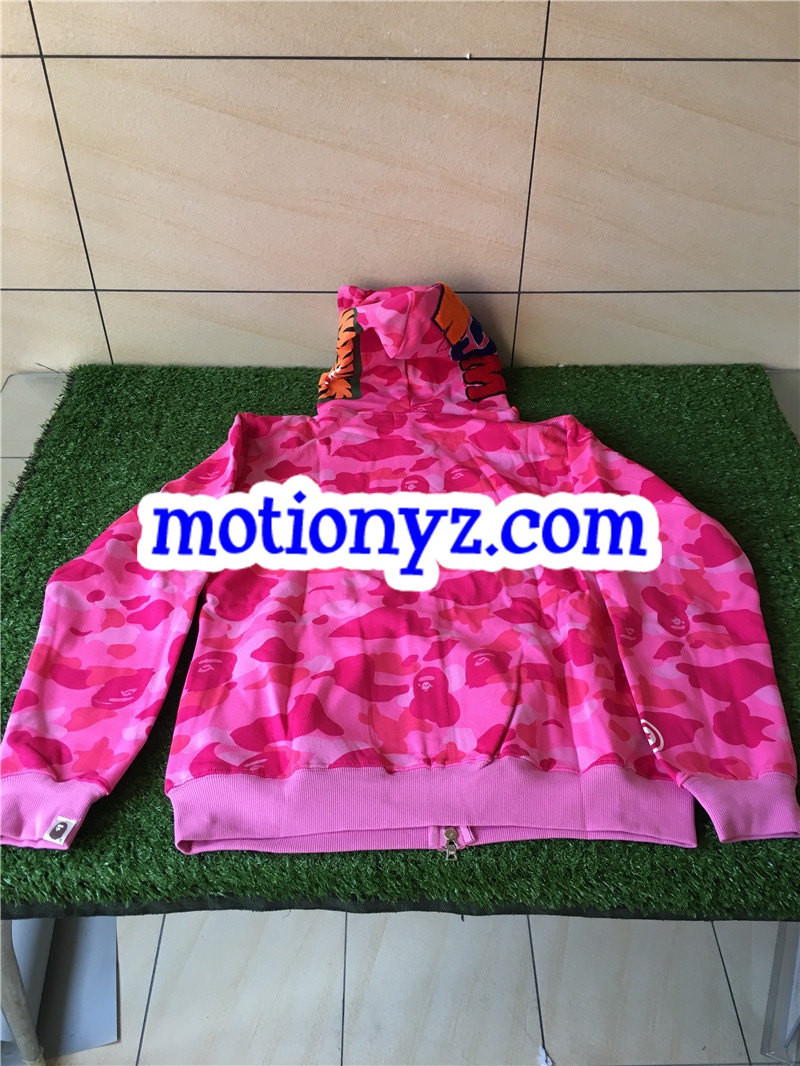 A Bathing Ape Clothing Bape Shark Hoodies Camo Pink